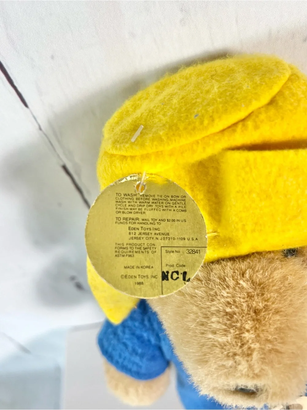 Vintage 1988 Eden Toys Paddington Bear 30th Anniversary Plush Blue Coat